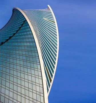 Abstract architecture evolution. Skyscraper windows Evolution Tower in Moscow Stock Photos
