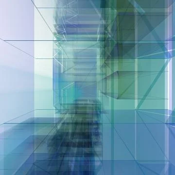 Abstract architecture. Geometric background, suggestive of transparent buildings 스톡 일러스트