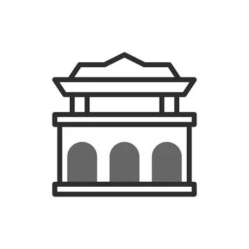 Abstract architecture icon, featuring minimalistic design, suitable for var.. Ilustración de archivo