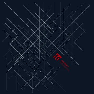 Abstract architecture lines dimensional structure on dark blue background. Illustrazione stock