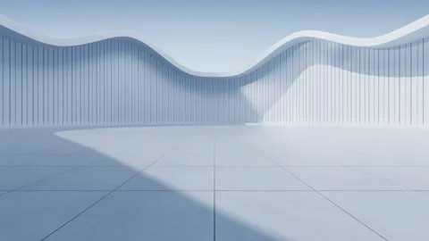 Abstract architecture motion with clean lines and bright sunlight casting s.. Stock Footage 332391412