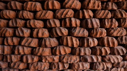 Abstract architecture old clay Brick vintage cement wall texture pattern Stock Footage 102718592
