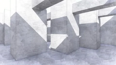 Abstract Architecture with Shadows Stock Footage 318954235