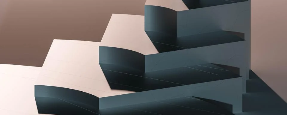 Abstract architecture technology minimalistic design geometric object 3d render 스톡 일러스트