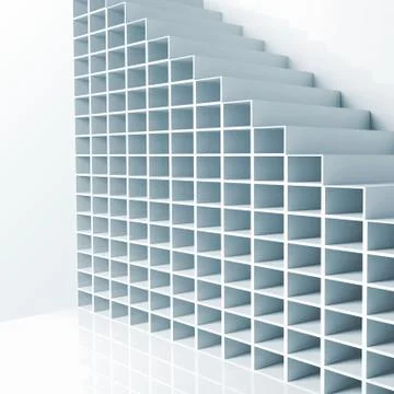 Abstract architecture, white 3d interior Stock Illustration