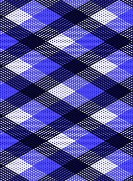 Abstract argyle plaid background featuring diamond shapes in blue and white.. Stock-Illustration