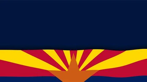 Abstract Arizona state flag background with copper star and red and yellow .. Stock Illustration