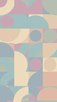 An abstract arrangement of rounded forms and blocks in soft pastel tones cr.. Illustrazione stock