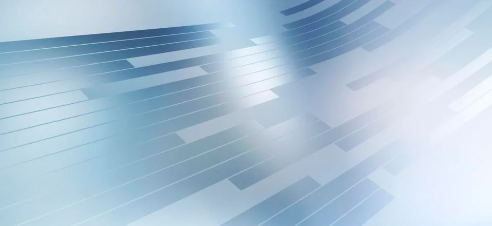 Abstract arrangement of various rectangle shapes moving across a bright blue Stock Illustration