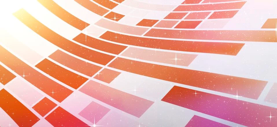 Abstract arrangement of various transparent rectangle shapes on a night sky Illustrazione stock