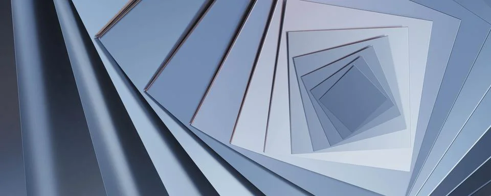 Abstract array of cubic geometric shape objects modern futuristic 3d rendering Stock Illustration