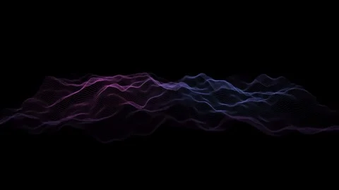 Abstract array lines on surface connected color dots in dynamic wave animat.. Stock Footage 347503122