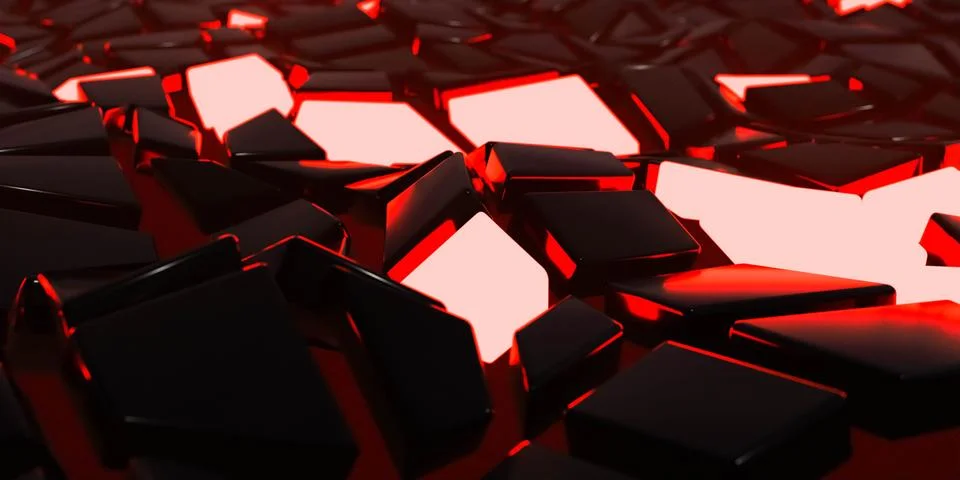 Abstract array of shiny geometric objects of different height modern futuristic Stock Illustration