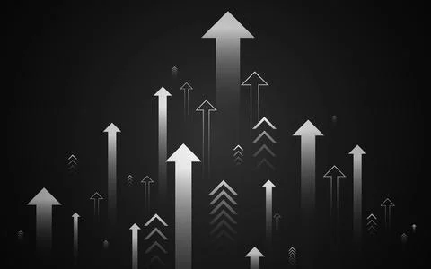 Abstract Arrow Background Going Up, Positive Technology Background. Vector .. Stock Illustration