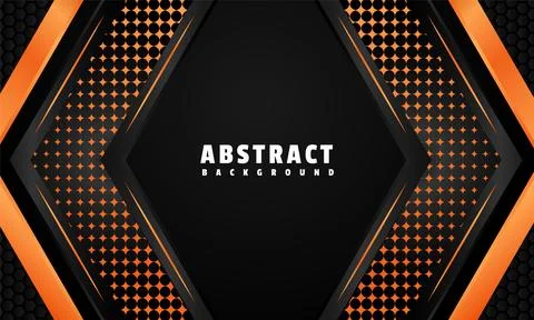 Abstract arrow background with orange light effect design Stock Illustration