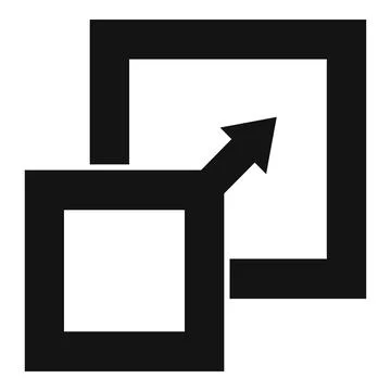 Abstract arrow breaking through square frames concept Stock Illustration