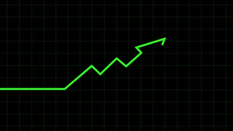 Abstract arrow business graph chart icon animation. On a black background market Stock Footage 320059438