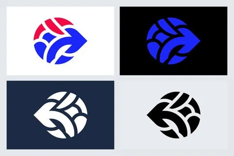 Abstract Arrow Circle Logo Set Icon Design Stock Illustration