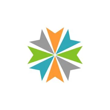 Abstract Arrow Circle Star Logo Template Illustration Design. Vector EPS 10. Illustrazione stock
