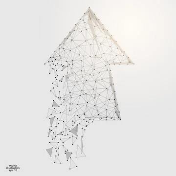 Abstract arrow consisting of dots, lines and triangles. Vector Illustration eps Stock Illustration