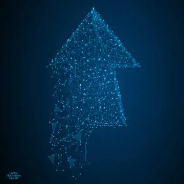 Abstract arrow consisting of dots, lines and triangles. Vector Illustration eps Stock Illustration