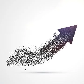 Abstract arrow design made with particles Stock Illustration