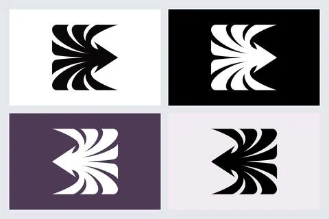 Abstract Arrow Icon Logo Design Set Stock Illustration