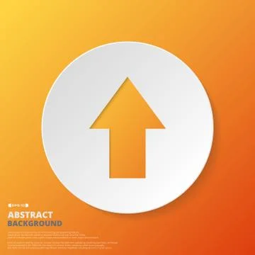 Abstract of arrow icon in orange gradient background. Stock Illustration