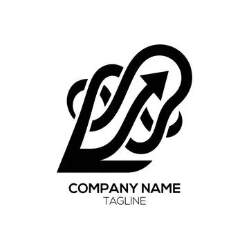 Abstract Arrow Infinity Logo Design for Tech Companies Stock Illustration