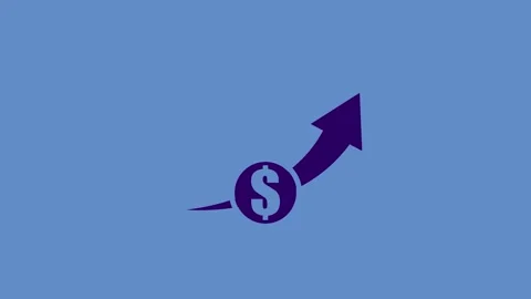 Abstract arrow line icon with dollar sign animated Видео 336549534