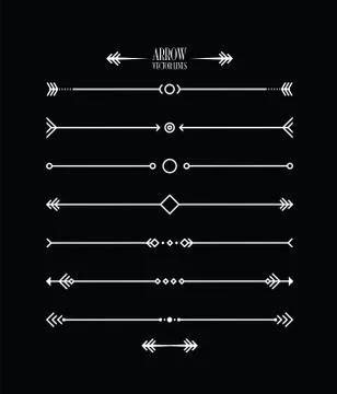 Abstract arrow line set Stock Illustration