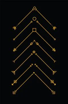 Abstract arrow line set Stock Illustration