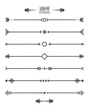 Abstract arrow line set Illustrazione stock