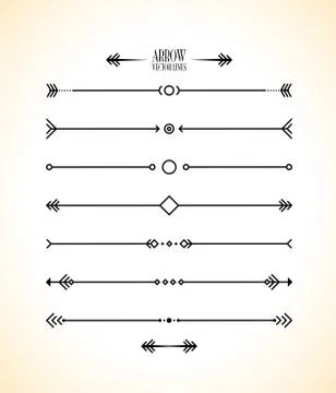 Abstract arrow line set Stock Illustration