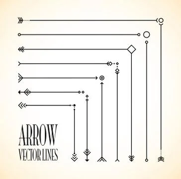 Abstract arrow line set Stock Illustration