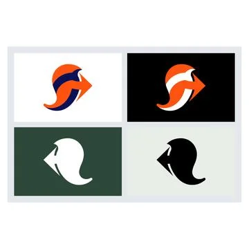 Abstract Arrow Logo Design Concept Stock Illustration