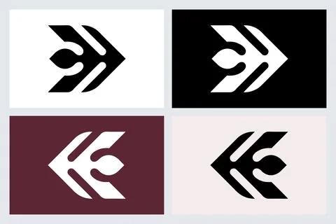 Abstract Arrow Logo Set Minimalist Design イラスト素材