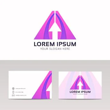Abstract arrow logo triangle sign icon vector design Stock Illustration