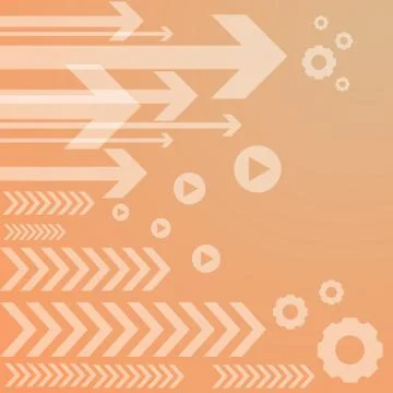 Abstract arrow on orange background. Stock Illustration