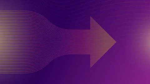 Abstract arrow, pattern with lines on gradient background. Bright purple color Stock Illustration