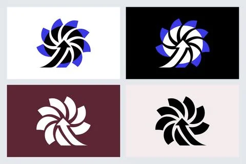 Abstract Arrow Spinner Logo Design Set イラスト素材
