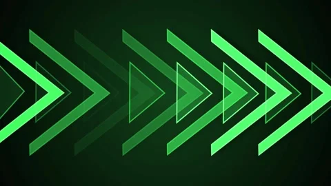 Abstract arrows and chevrons pointing right suggesting forward movement and.. Video stock 337090962