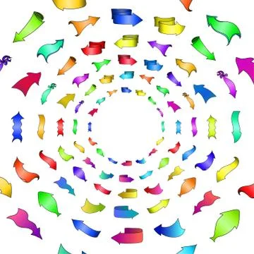 Abstract arrows, circle Stock Illustration