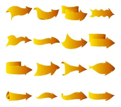 Abstract arrows, gold Stock Illustration