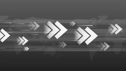 Abstract arrows over world map background, Abstract motion arrows moving ac.. Video stock 337267064