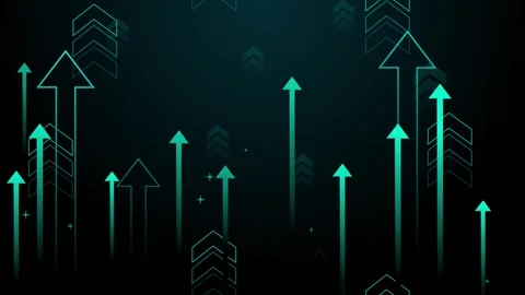 Abstract arrows pointing upward on dark gradient background animation 스톡 동영상 334752418