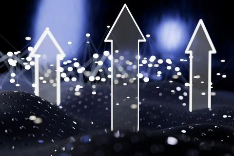 Abstract arrows pointing upward with a digital, futuristic background. Stock Illustration