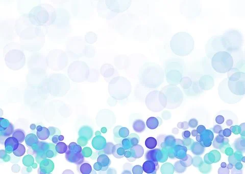 Abstract art background with bright blue, turquoise and purple circle babble. Stock Illustration