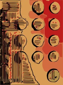 Abstract art background filled with circular and linear forms Stock Illustration