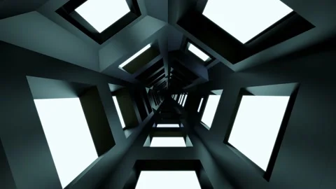 Abstract art background, flight forward through buddhism sign corridor, 4K Stock Footage 157173337